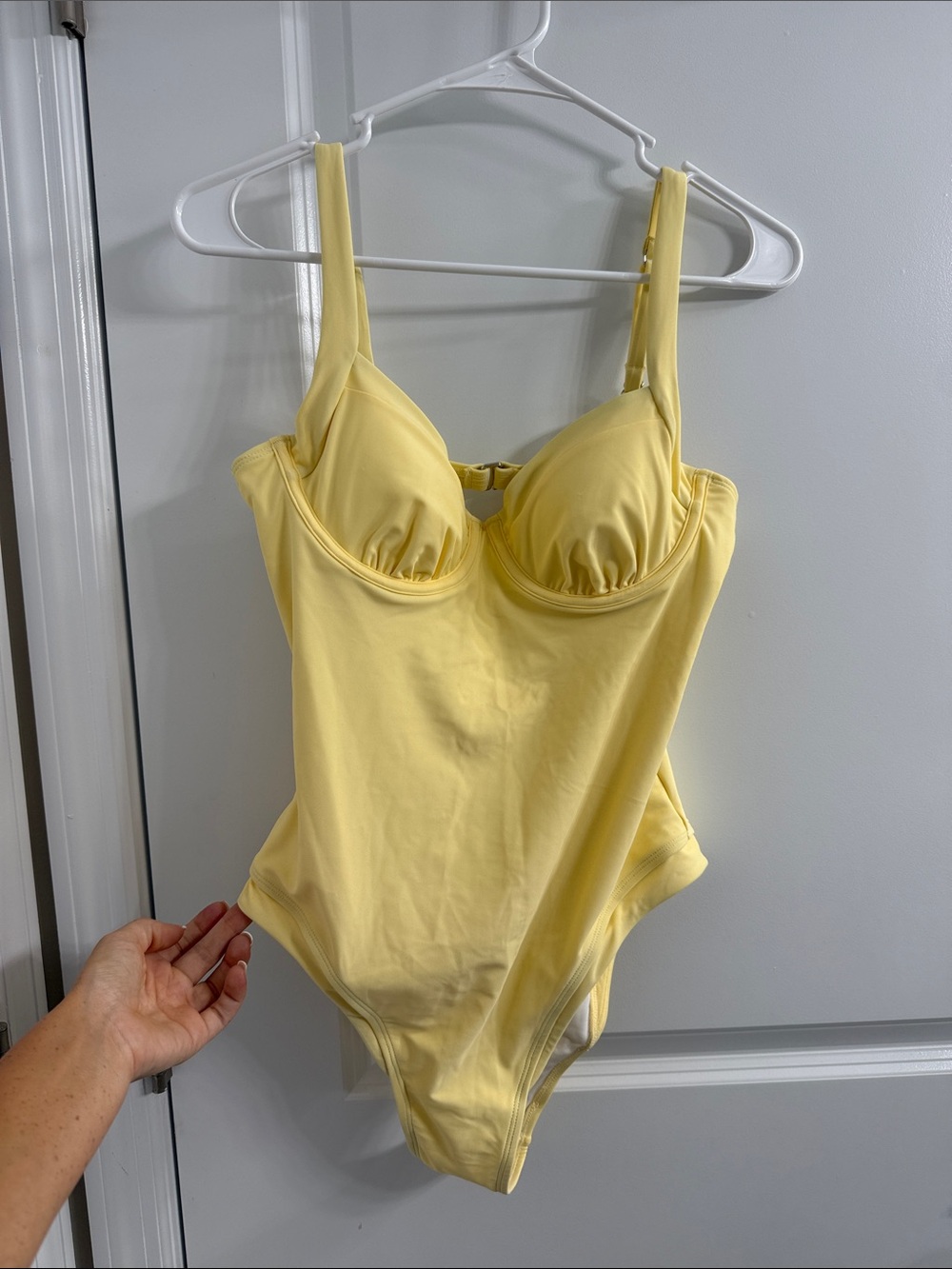 Amazon Women's Yellow Underwire One-Piece Swimsuit